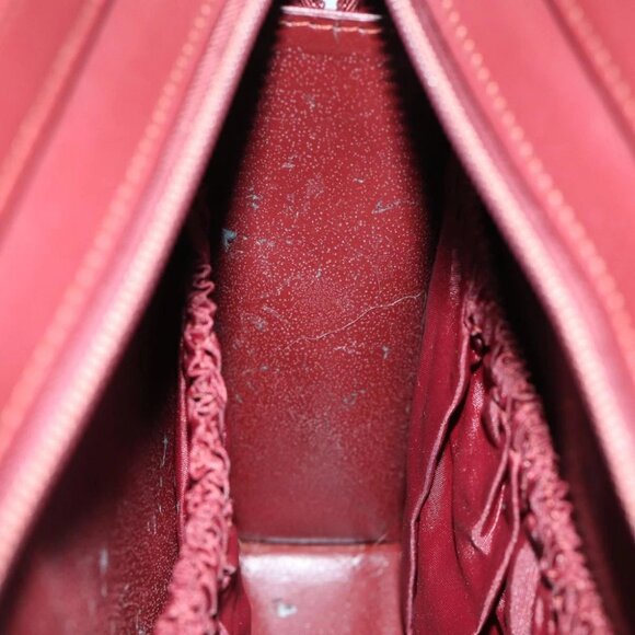 CARTIER Clutch Bag Leather Bordeaux Auth 70664 - Picture 11 of 14